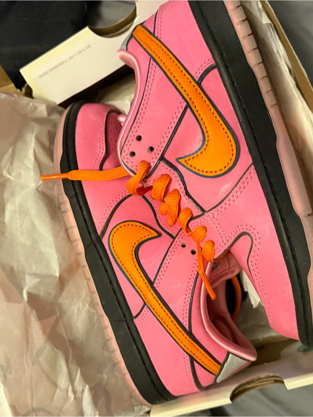 Nike Kids Pink and Orange Swoosh Low-Top Sneakers